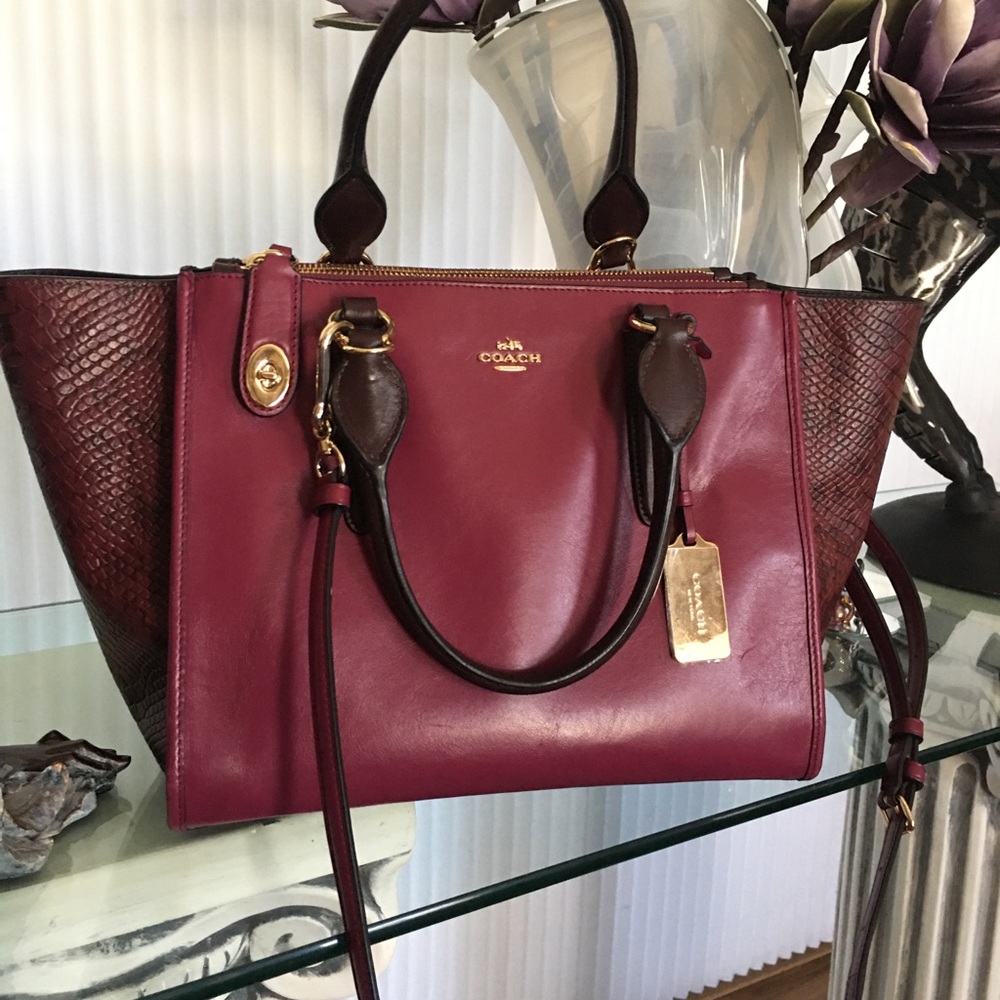 Burgundy Coach Cosby Tote